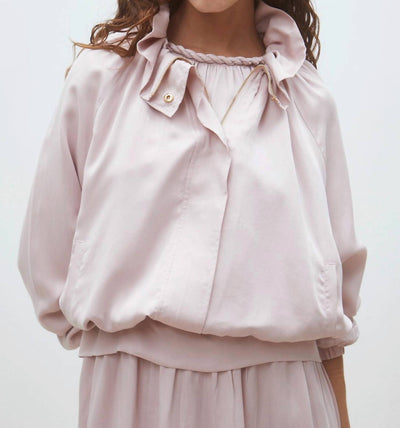 Suncoo - Dorian Ruffle Collar Blouson Top