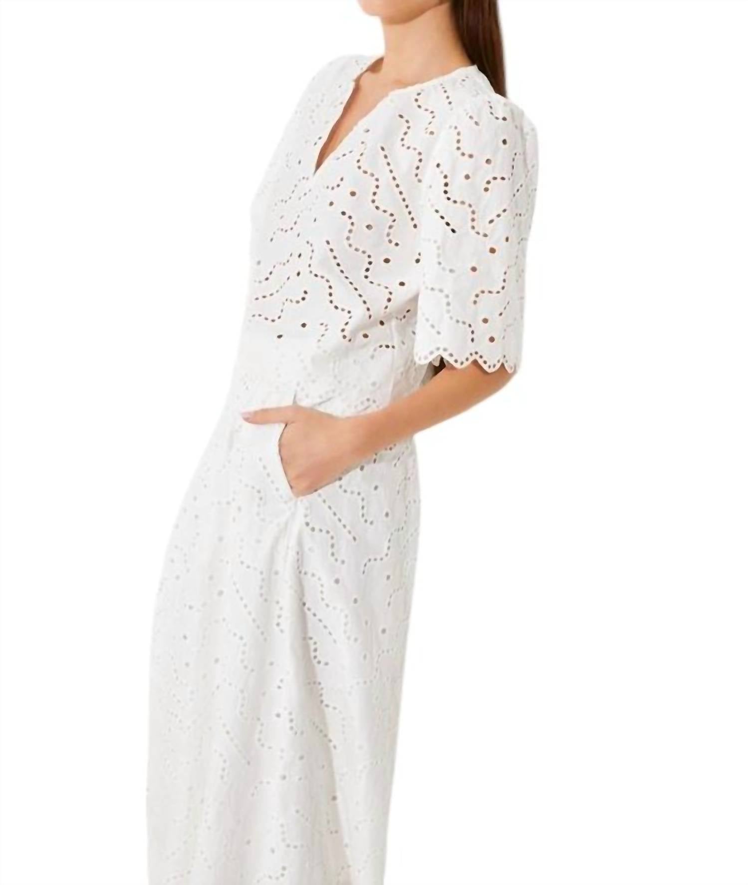Suncoo - Flavie Midi Skirt With English Embroidery - clothing - cotton - knee - length - skirts