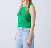 Suncoo - Gizel Vest Top - clothing - cotton - blend - green