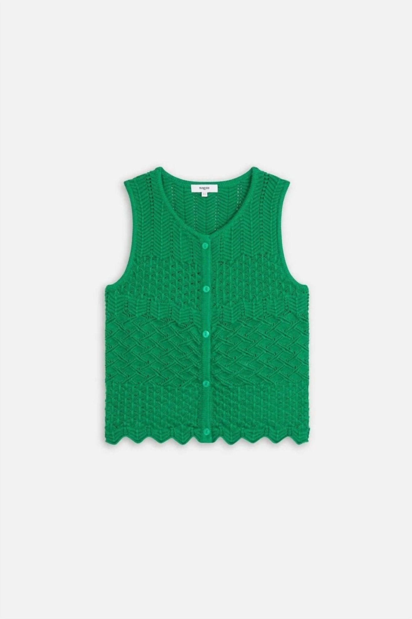 Suncoo - Gizel Vest Top - clothing - cotton - blend - green
