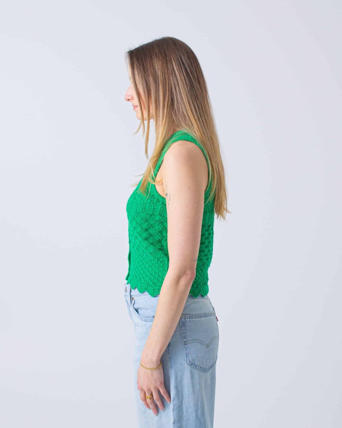 Suncoo - Gizel Vest Top - clothing - cotton - blend - green