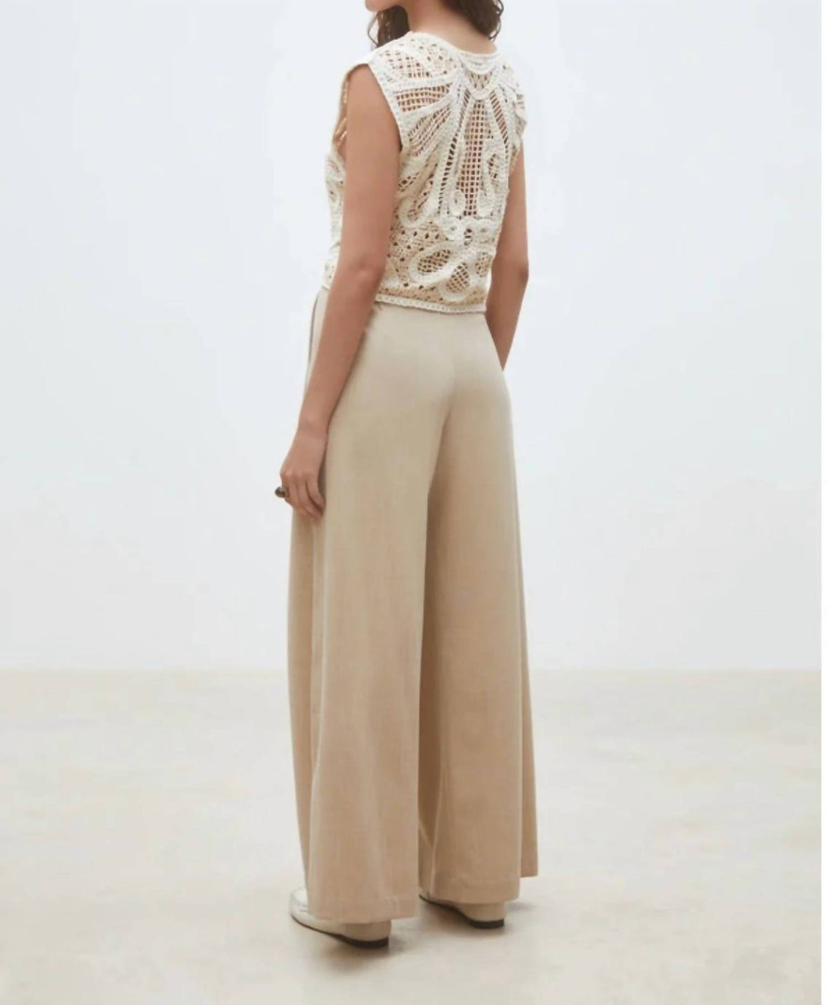 Suncoo - Jeff Wide-leg Darted Pants