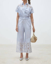 Suncoo - Joss Stripe Wide Leg Pants