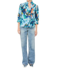 Suncoo - Lassie Flowing Blouse - blouses - blue - clothing