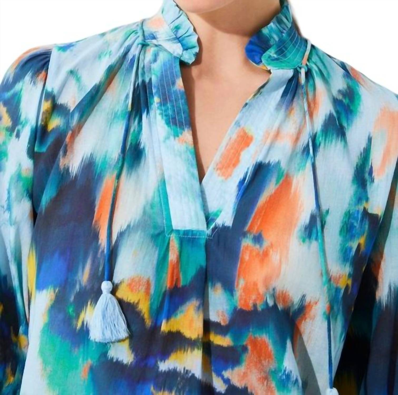 Suncoo - Lassie Flowing Blouse - blouses - blue - clothing