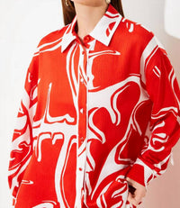 Suncoo - Lison Jungle Print Flowing Blouse - blouses - clothing - patterned