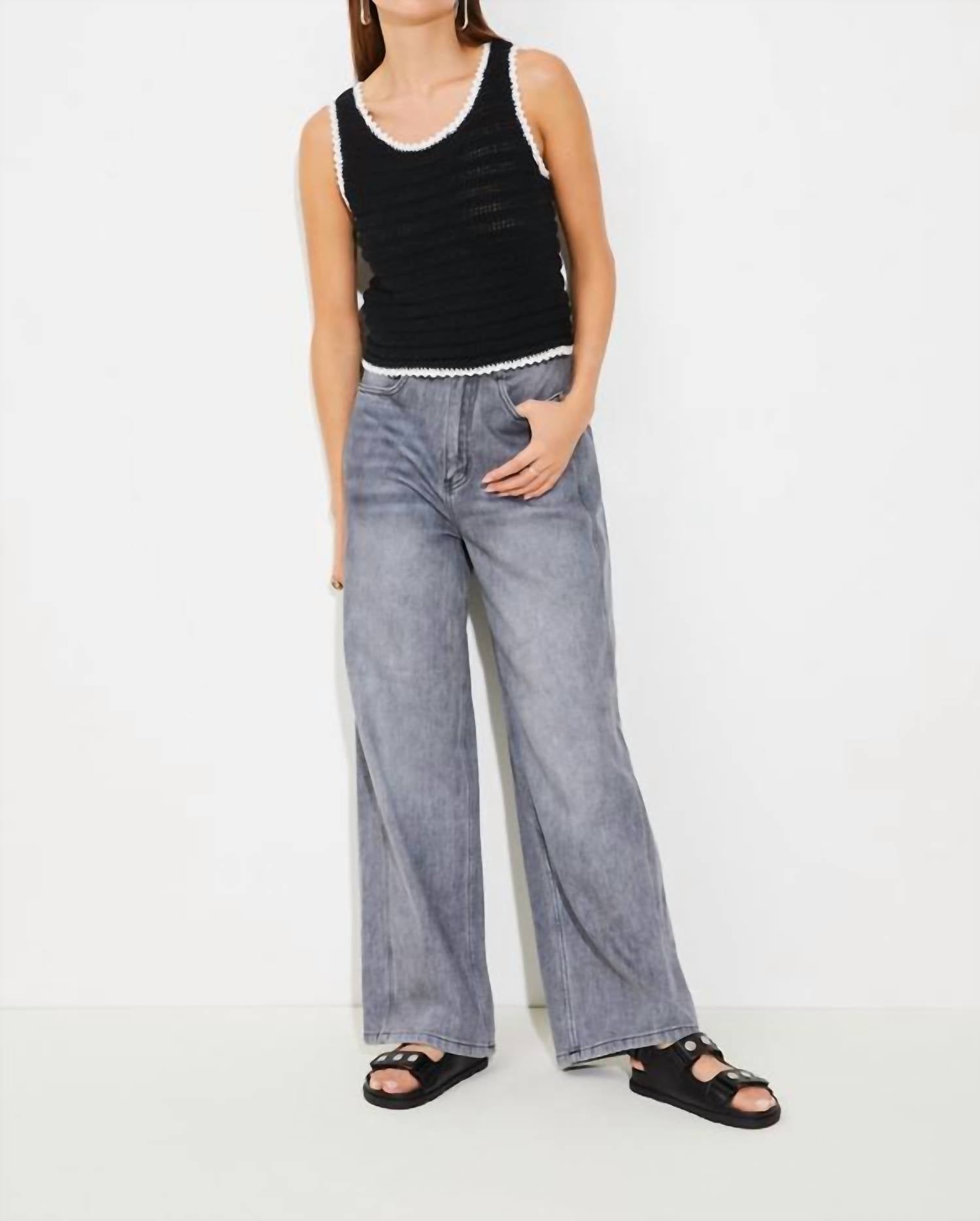 Suncoo - Pidgi Striped Tank Jumper - black - clothing - cotton - blend