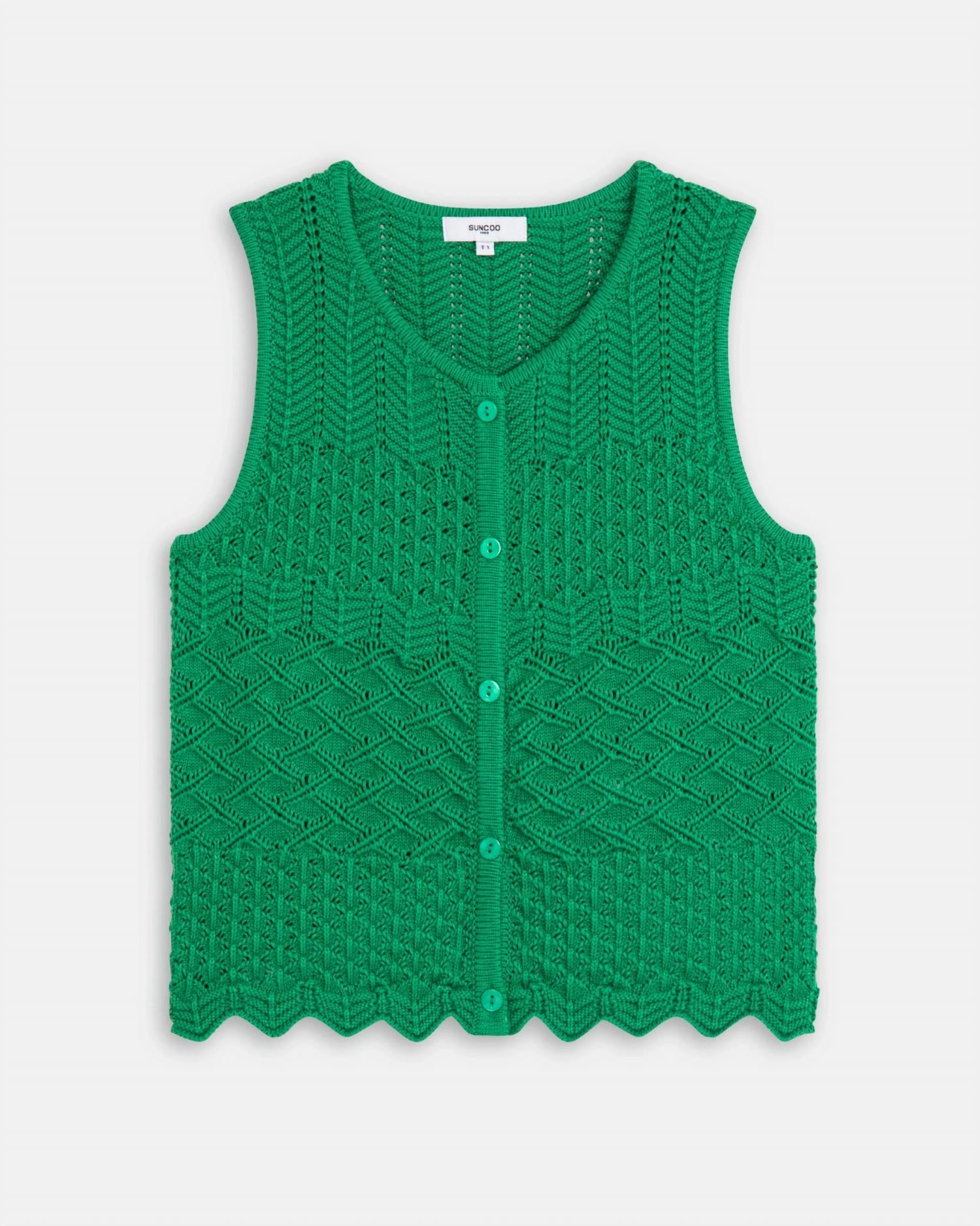 Suncoo - Women's Gizel Knit Tank - clothing - cotton - blend - green