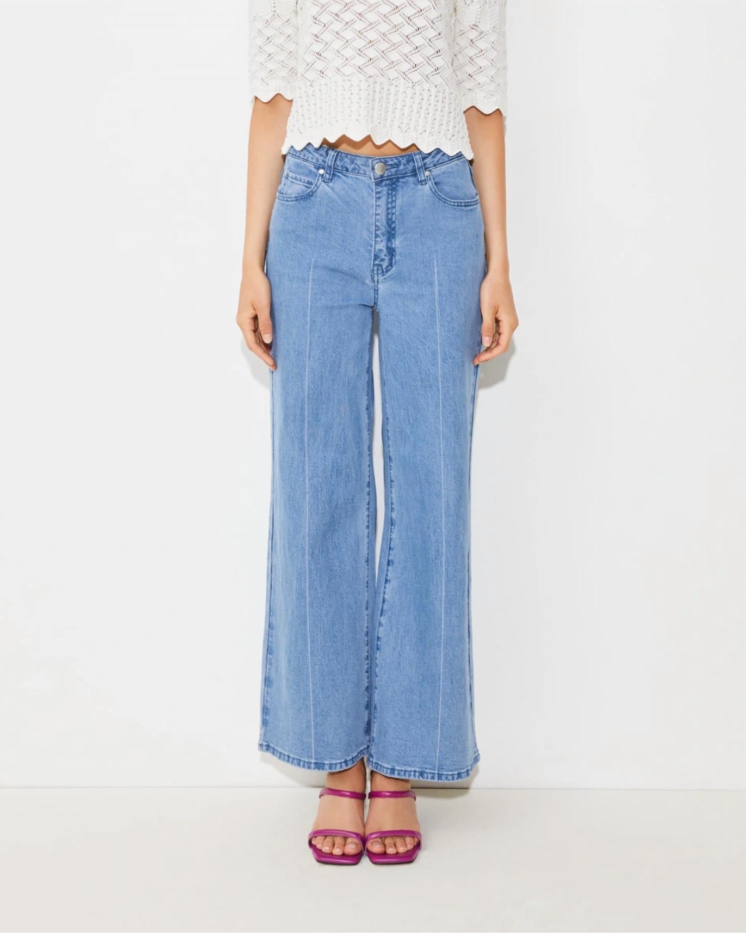 Suncoo - Woven Roxy Jeans - blue - clothing - flare