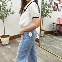 Sunday Edition - Button Up Short Sleeve Blouse
