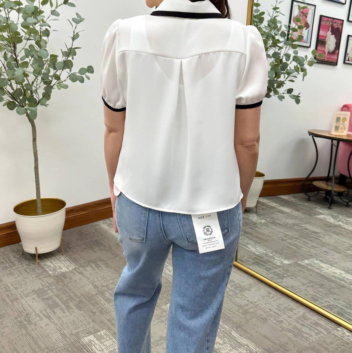 Sunday Edition - Button Up Short Sleeve Blouse