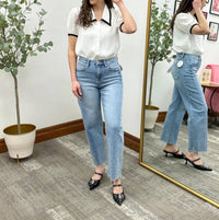 Sunday Edition - Button Up Short Sleeve Blouse