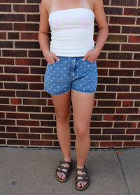 Sunday Edition - Dot Denim Shorts