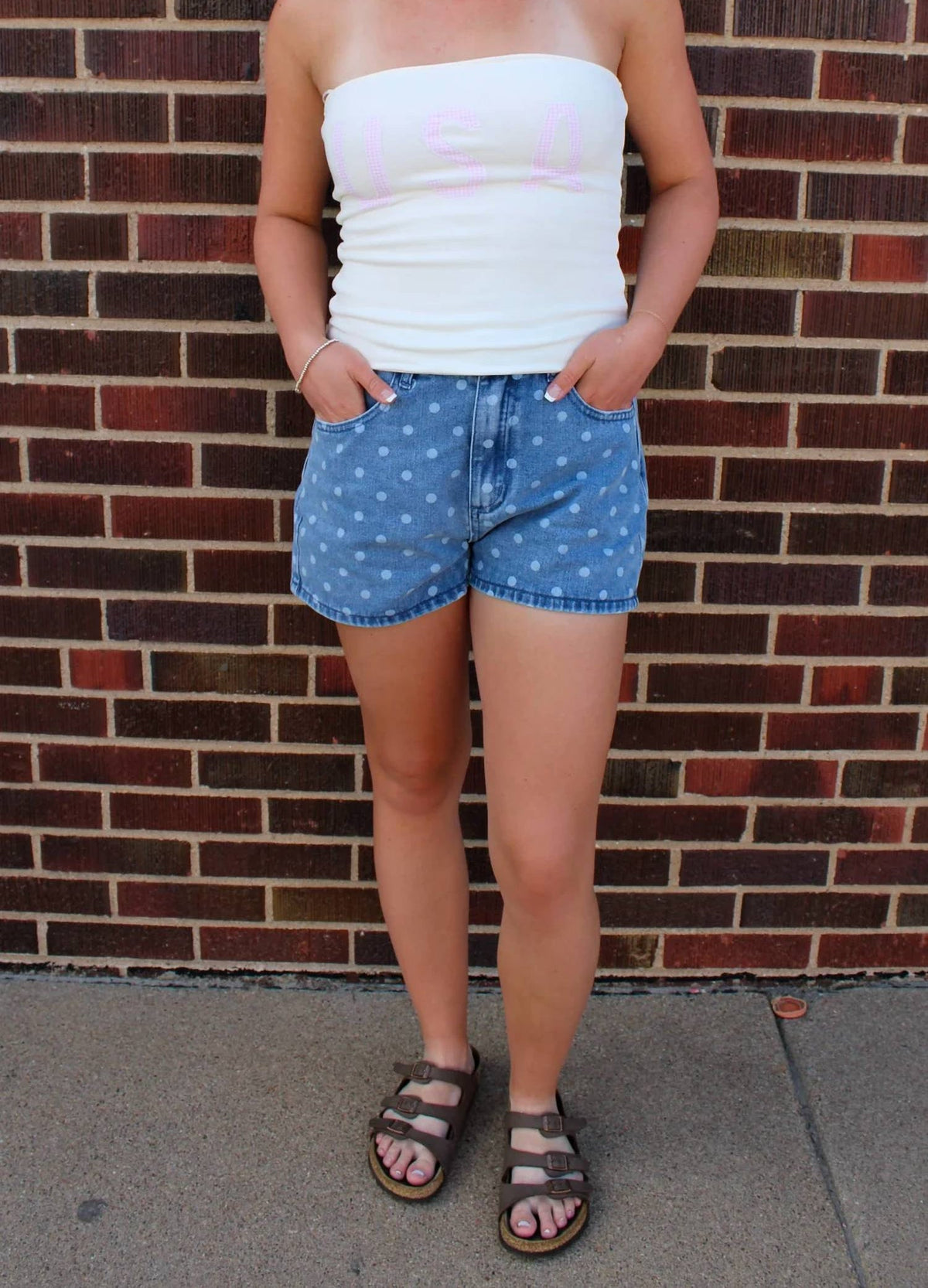 Sunday Edition - Dot Denim Shorts