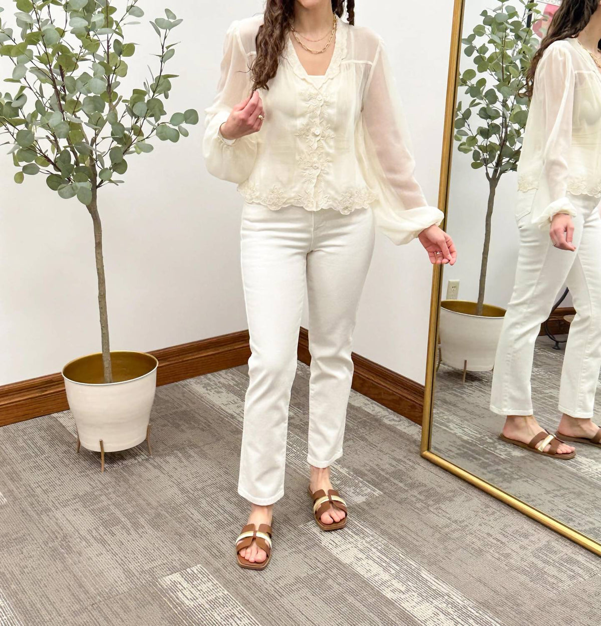 Sunday Edition - Embroidered Chiffon Blouse