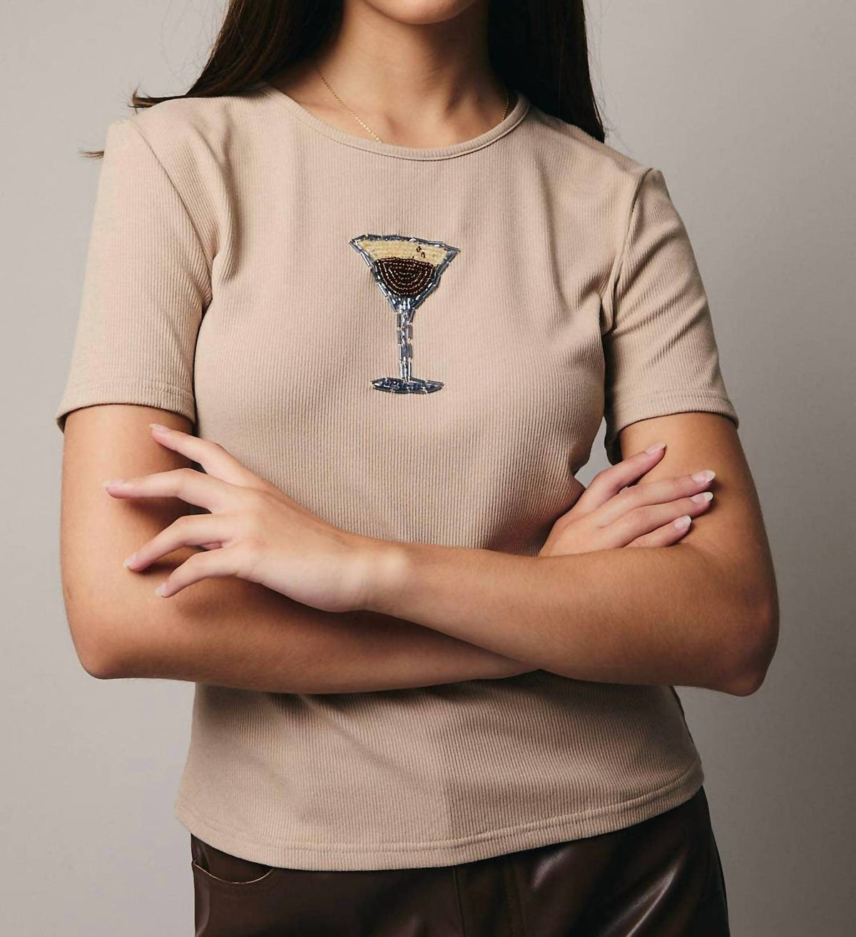 Sunday Edition - Espresso Beaded Top