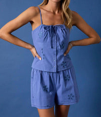 Sunday Edition - Lila Embroidered Cami