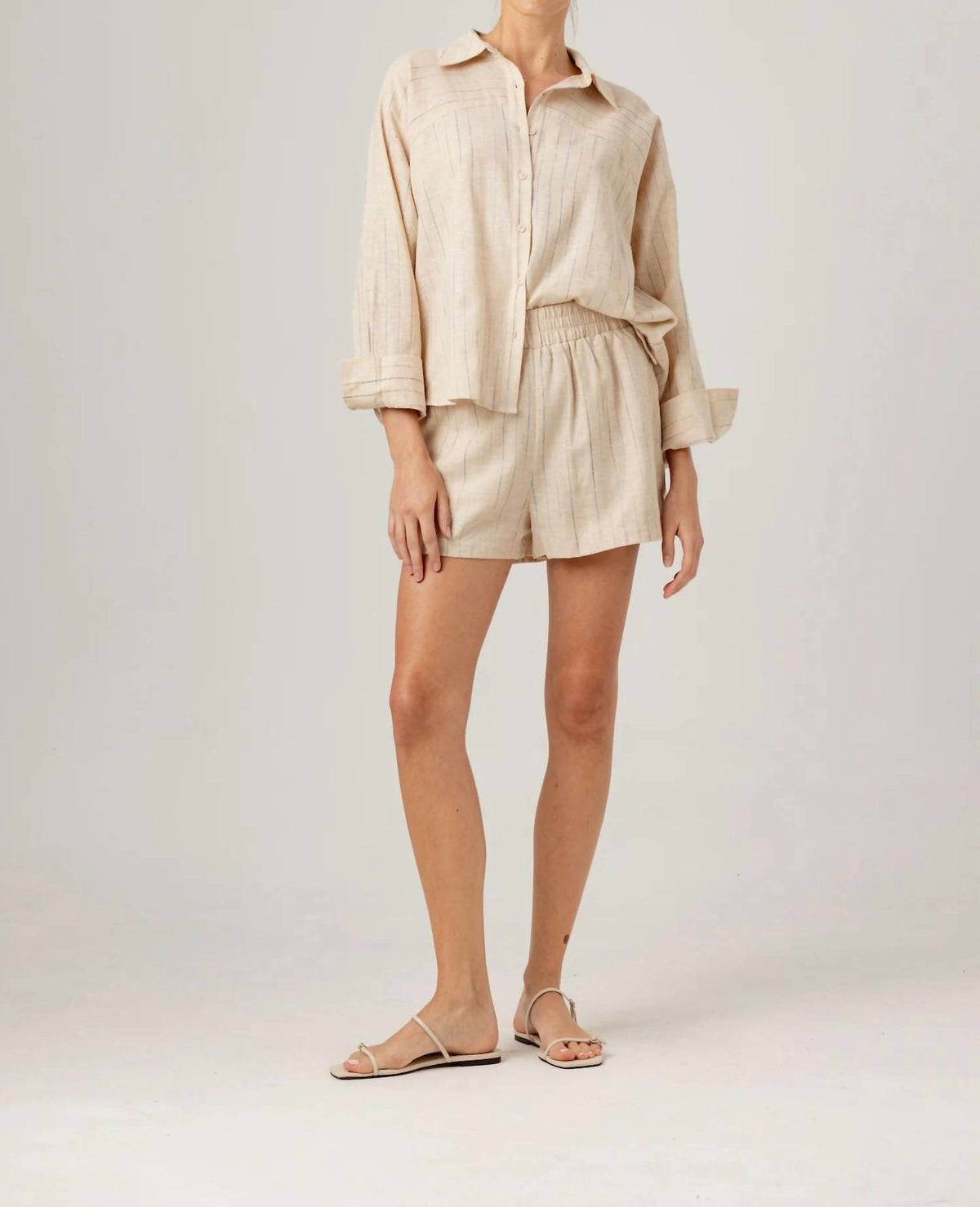 Sundays - Multi Stripe Linen Fuller Shorts