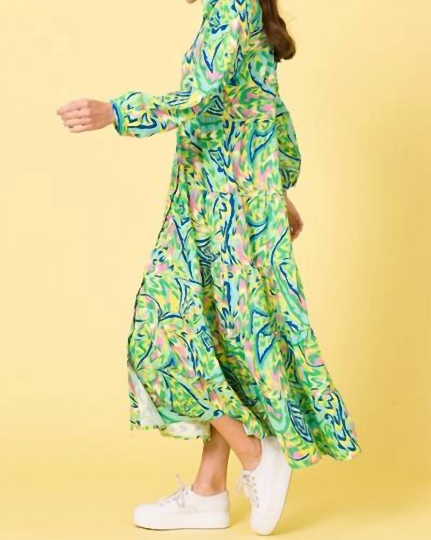 Sundayup - Sea Of Swirls Maxi Dress - clothing - dresses - green