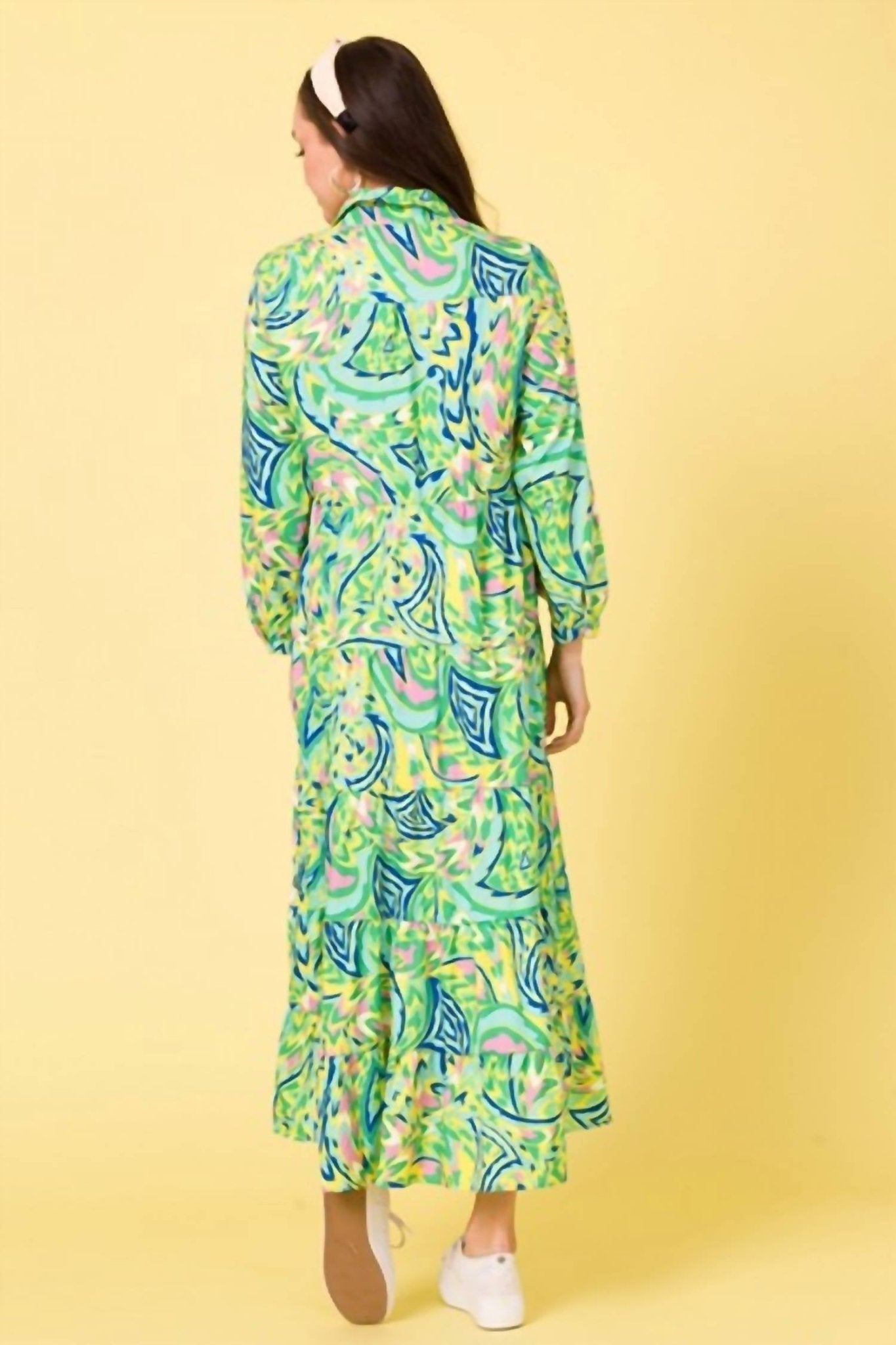 Sundayup - Sea Of Swirls Maxi Dress - clothing - dresses - green