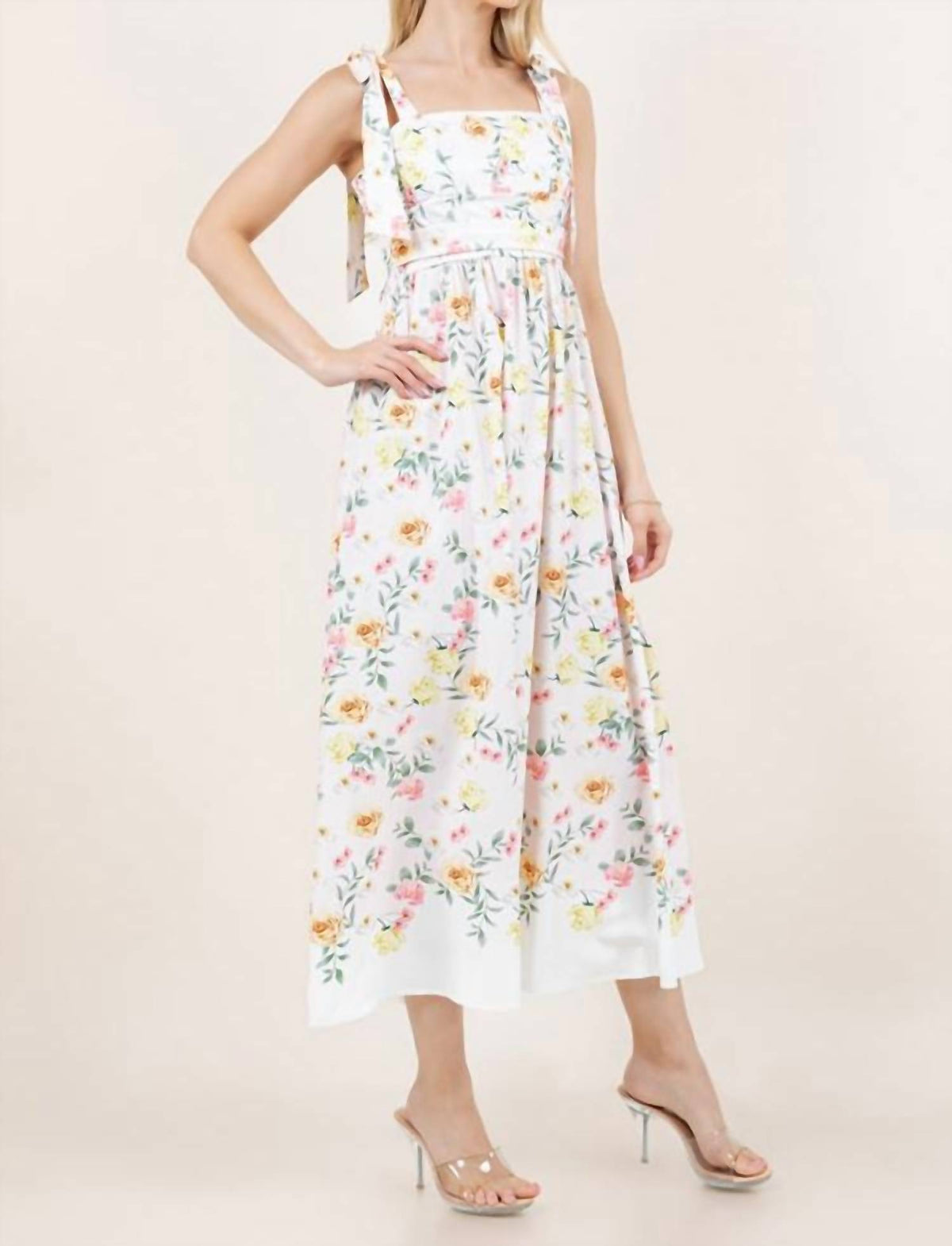 Sundayup - Shoulder Tie Maxi Dress