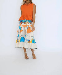 Sundayup - Solid Sleeveless Micro Knit Peplum Top