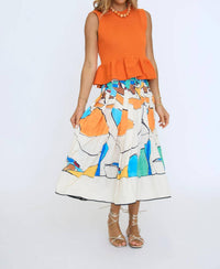 Sundayup - Solid Sleeveless Micro Knit Peplum Top