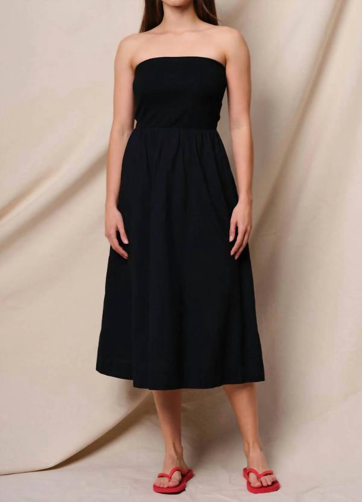 Sundry - Mixed Media Strapless Dress
