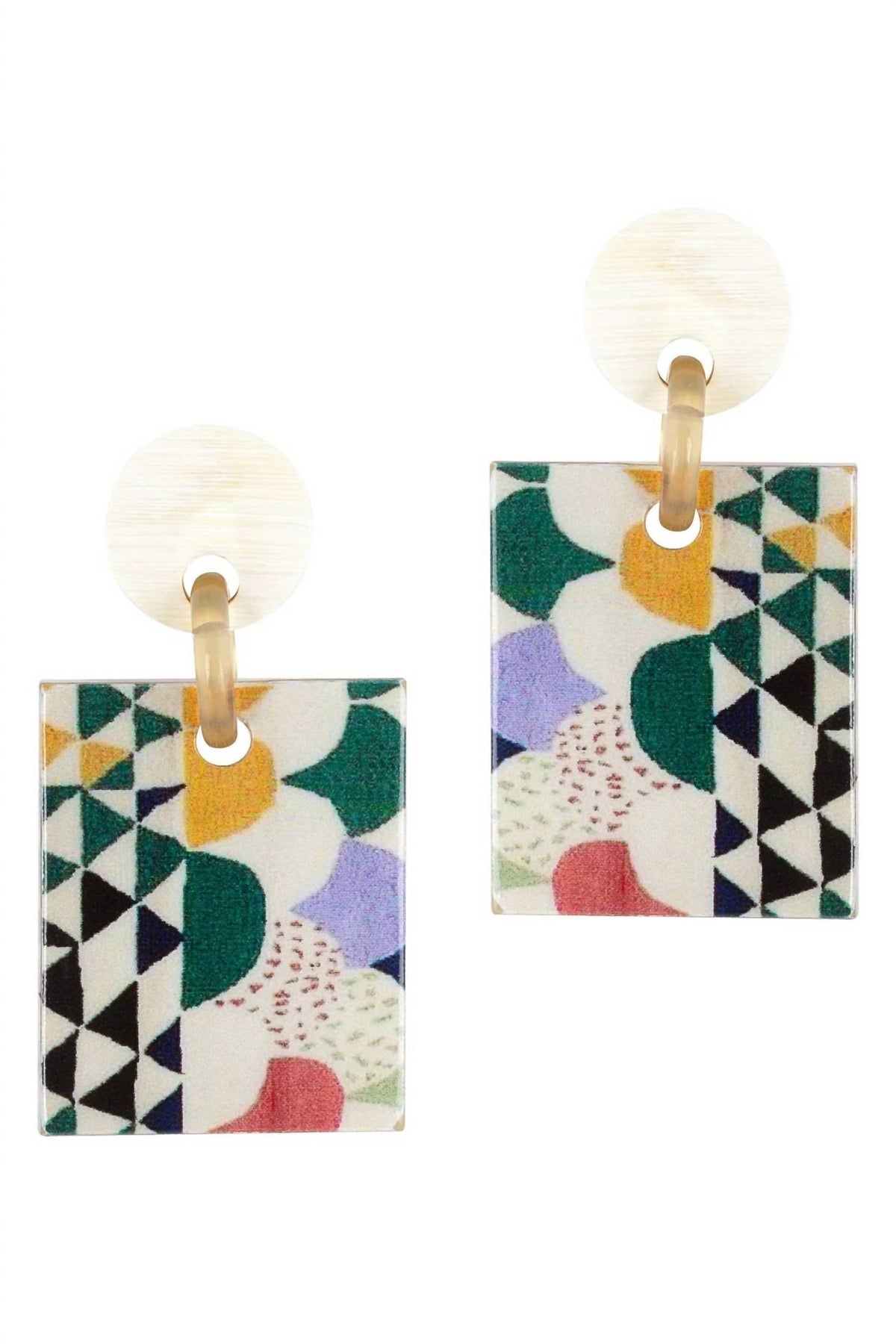 Sunshine Tienda - Women's Aztec Block Drop Earrings