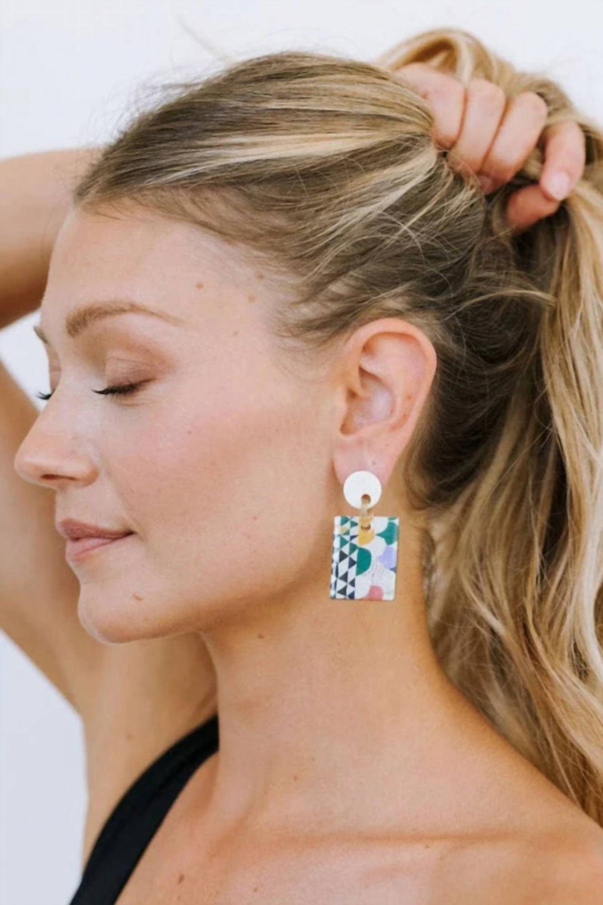 Sunshine Tienda - Women's Aztec Block Drop Earrings