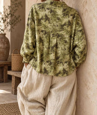 Surelymine - Marble Print Oversized Shirt Jacket