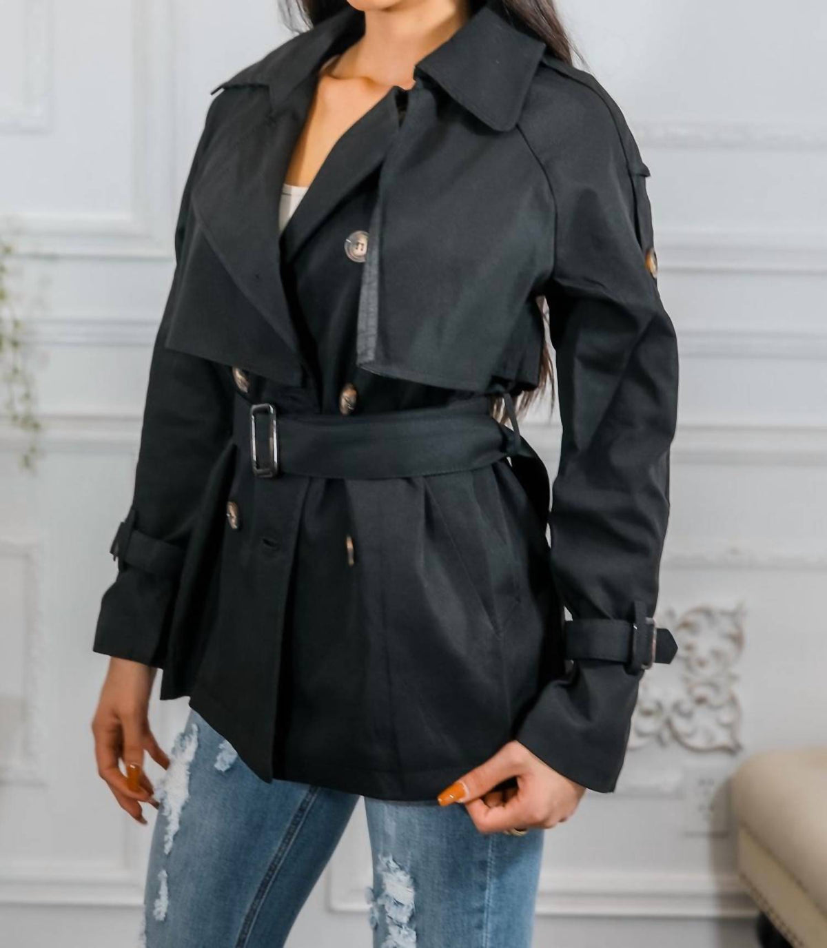 Surelymine - Mid Length Trench Coat Jacket