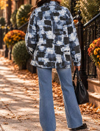Surelymine - Mosaic Muse Patchwork Print Denim Shacket