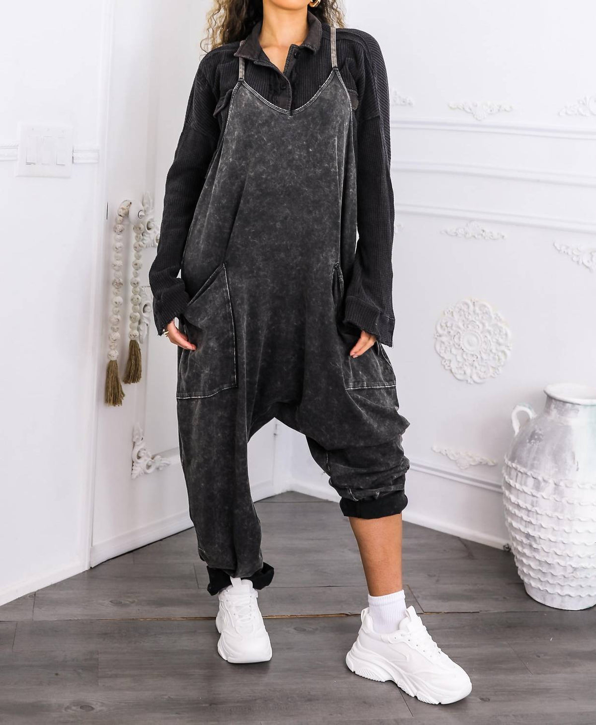 Surelymine - Relaxed Fit Pocket Overalls