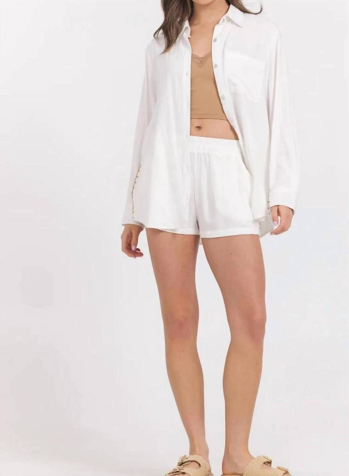 Surf Gypsy - Printed Washed Linen Button Down Shirt