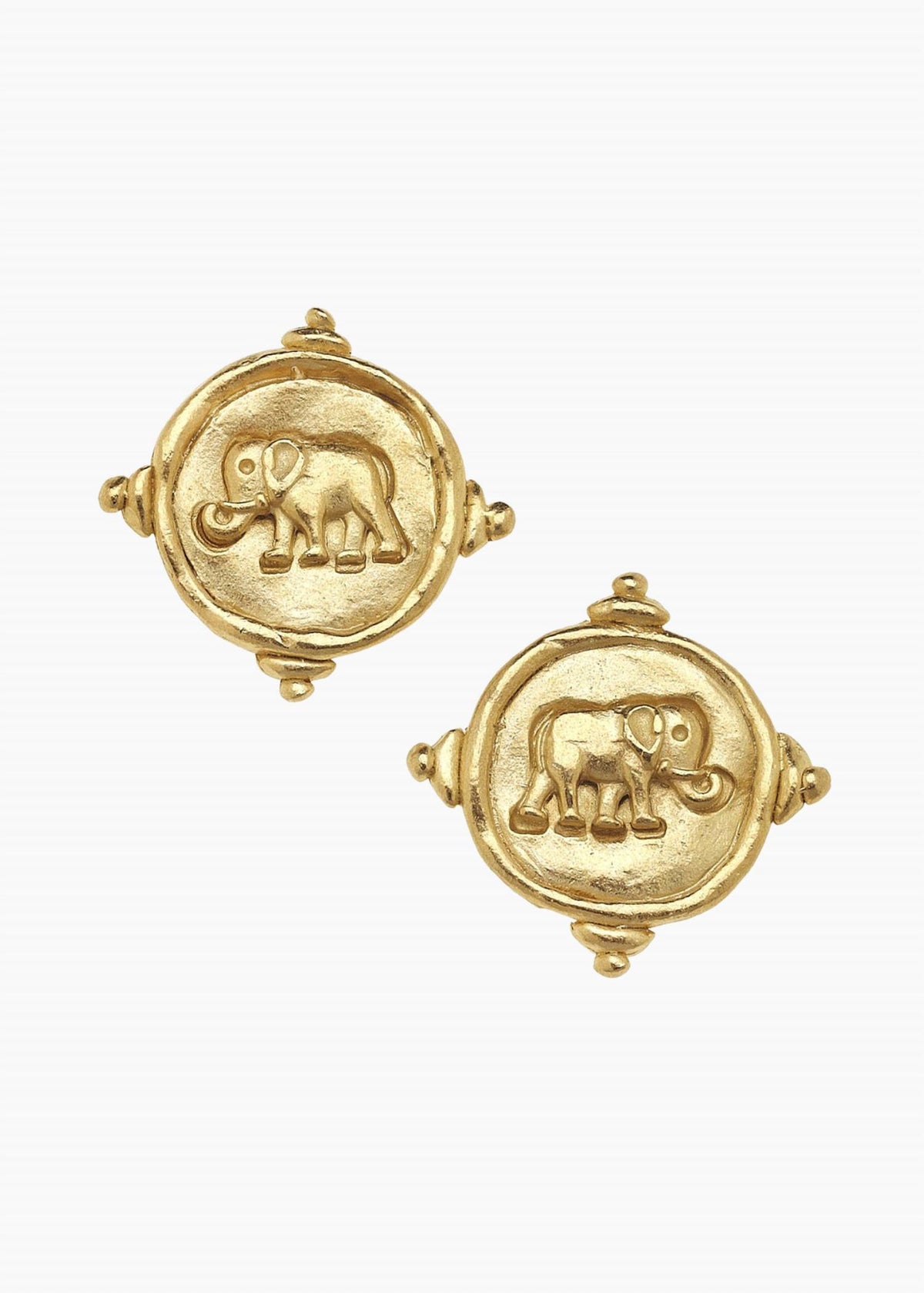 Susan Shaw - Elephant Intaglio Stud Earrings