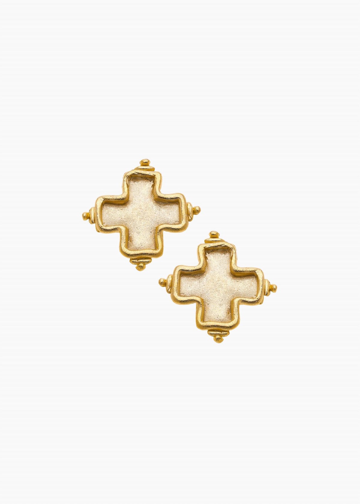 Susan Shaw - Women's Square Cross Studs Earrings