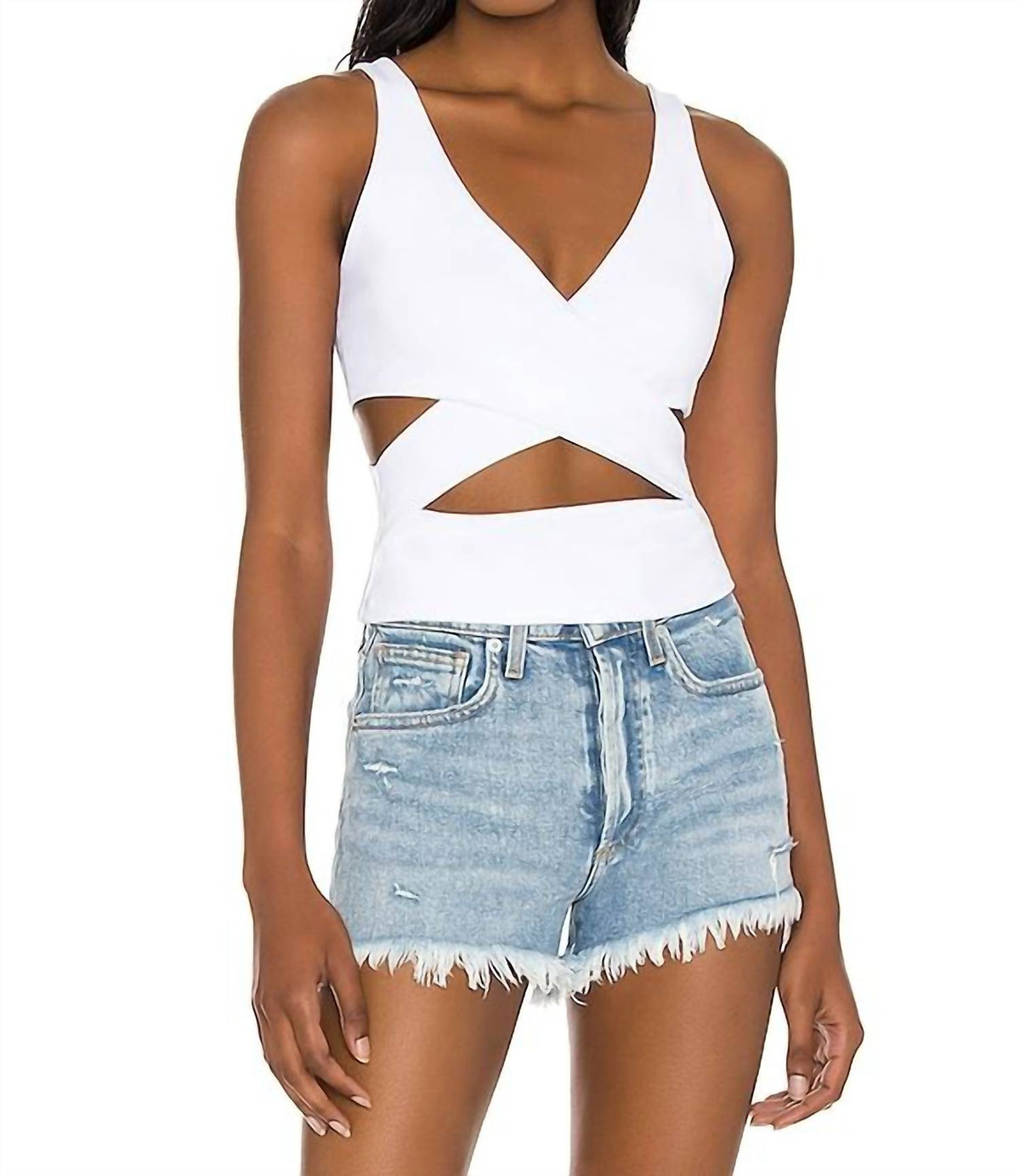 Susana Monaco - Cutout Crossover Crop Top
