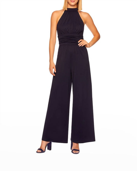 Susana Monaco - Gathered Mock Neck Jumpsuit - black - clothing - jumpsuits