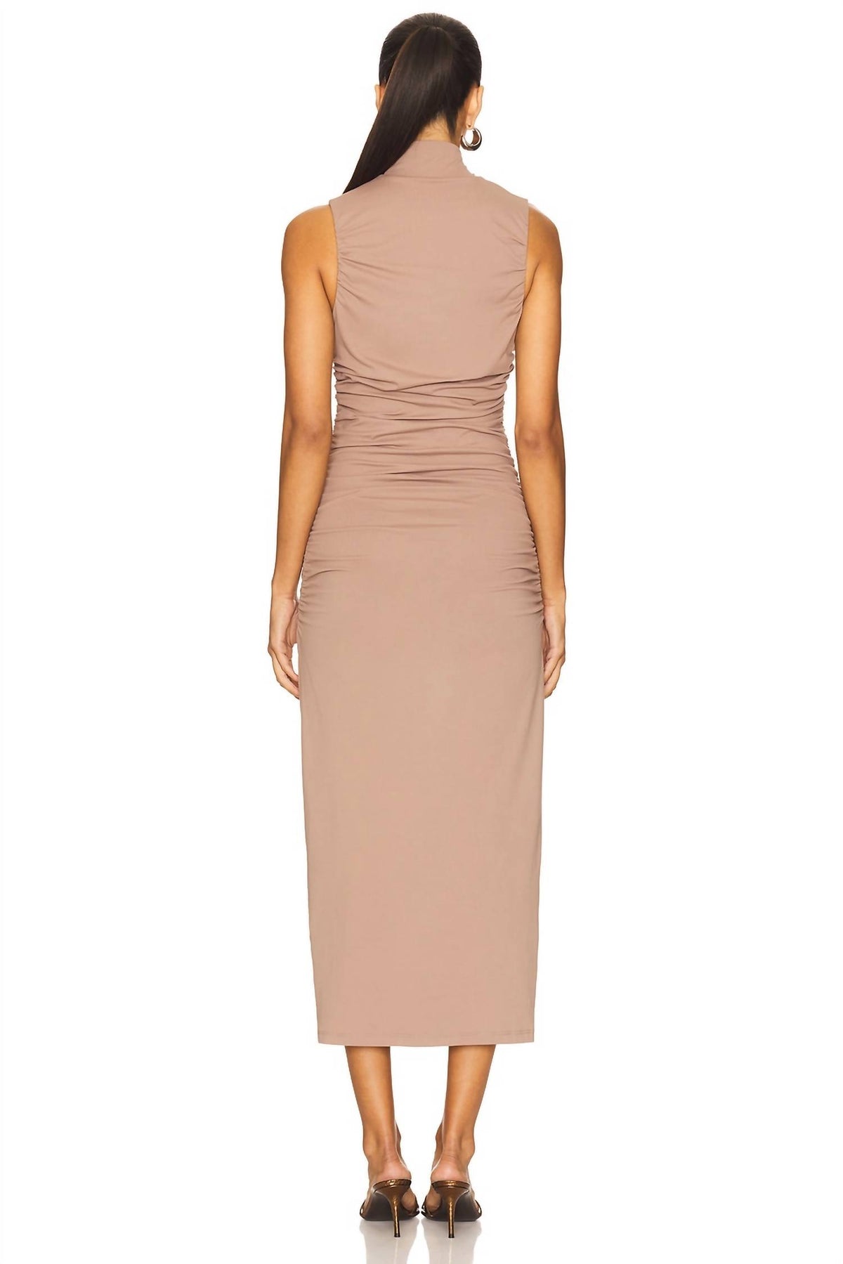 Susana Monaco - Gathered Mock Neck Sleeveless Dress
