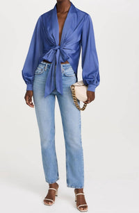 Susana Monaco - Matte Satin Tie Blouse