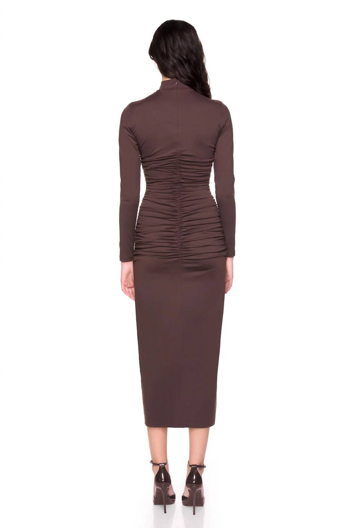 Susana Monaco - Mockneck Gathered Front Long Sleeve Dress