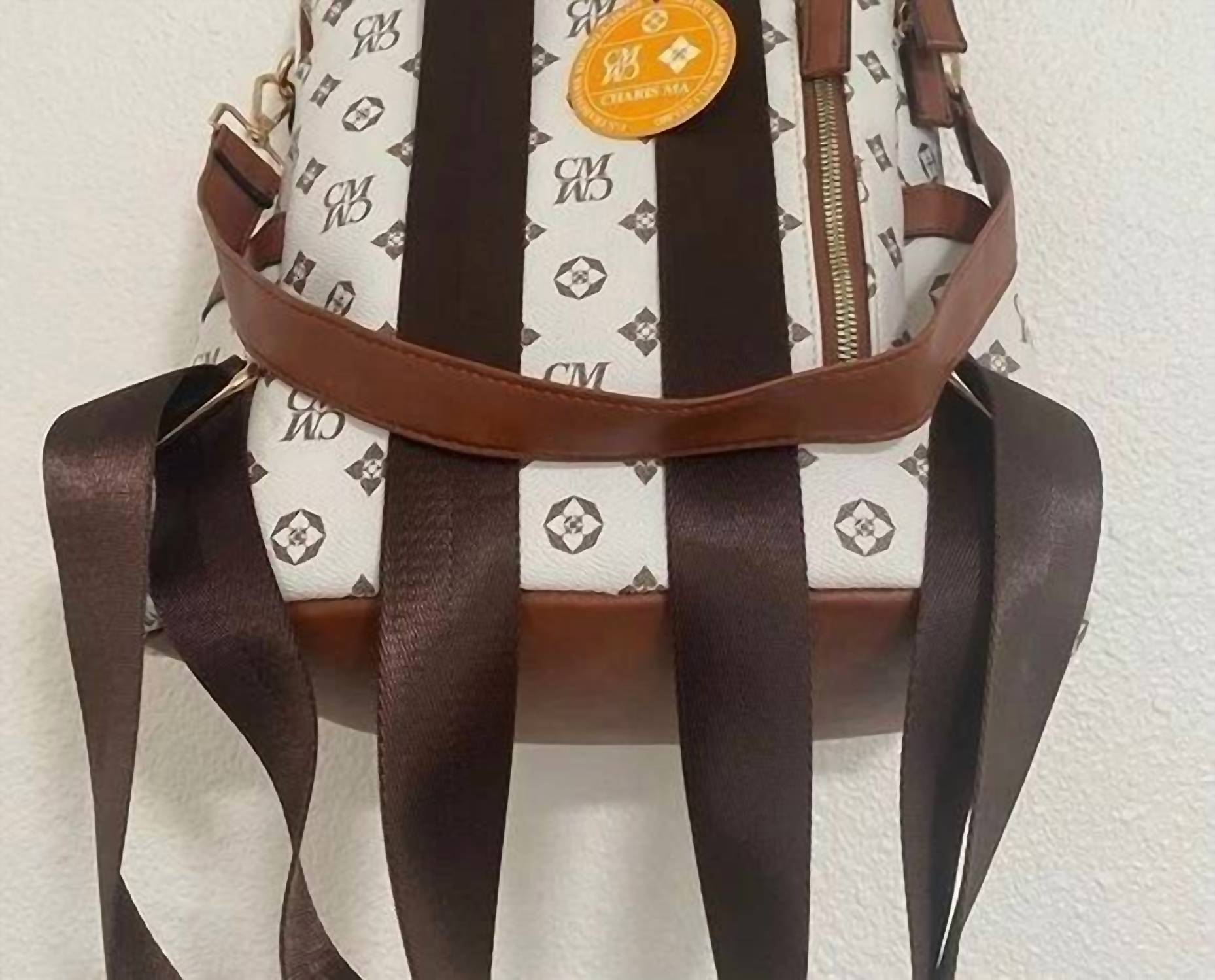 Suzie Bag - Faux Leather Printed Backpack - backpacks - bags - faux - leather