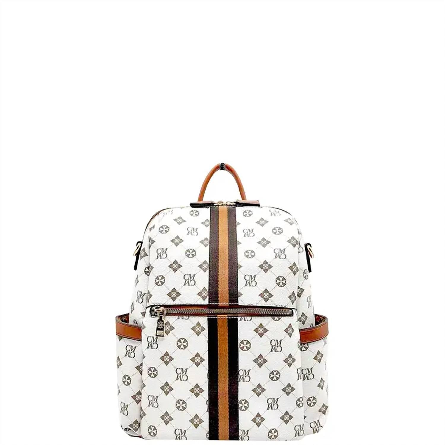 Suzie Bag - Faux Leather Printed Backpack - backpacks - bags - faux - leather