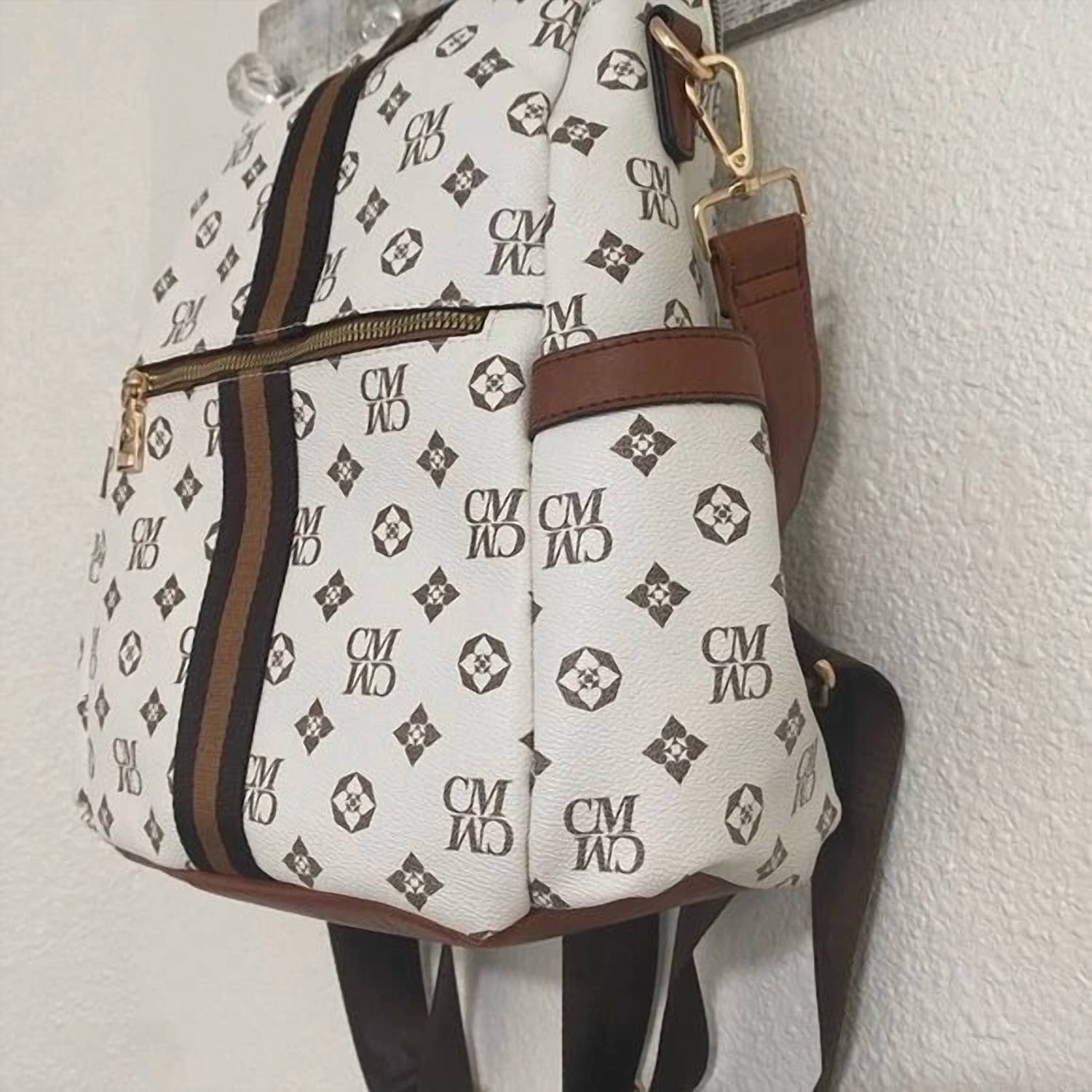 Suzie Bag - Faux Leather Printed Backpack - backpacks - bags - faux - leather