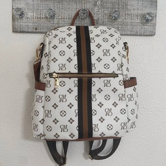 Suzie Bag - Faux Leather Printed Backpack - backpacks - bags - faux - leather