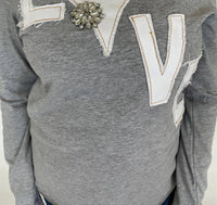 Suzy T - Kim Love Crew Neck Top - clothing - cotton - blend - graphic