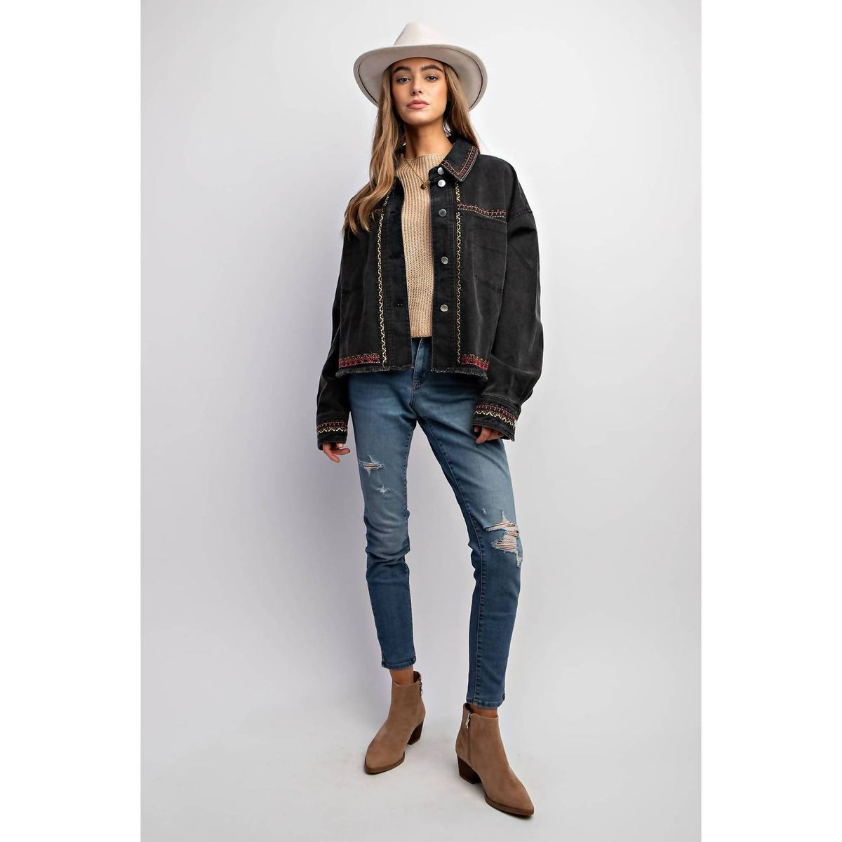 Sweet Generis - Embroidered Wash Cotton Jacket