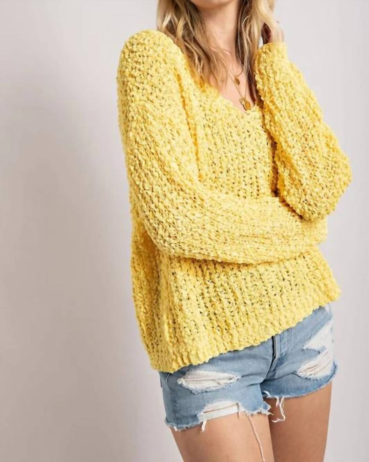 Sweet Generis - Loose Popcorn Knit Pullover