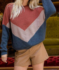 Sweet Lovely By Jen - CASUAL PULLOVER KNIT SWEATER -PLUS
